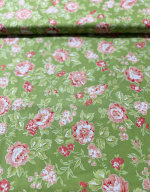 Jelly And Jam Green Apple - Summer Bloomers Yardage