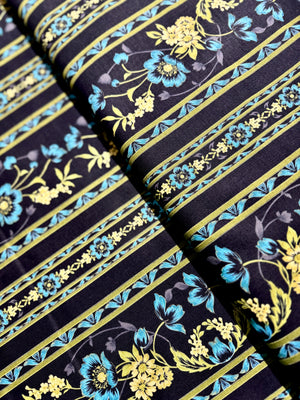 Midnight Garden - Border Teal - Yardage