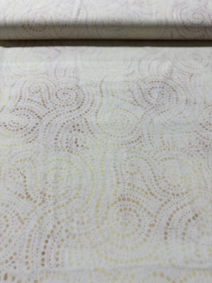 106" Wide - XTonga Large Loose Dotted Cream Batik Backing