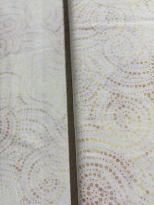 106" Wide - XTonga Large Loose Dotted Cream Batik Backing