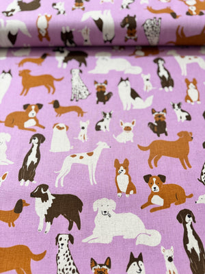 Dog Park - Dog Medley Macaron Canvas Yardage