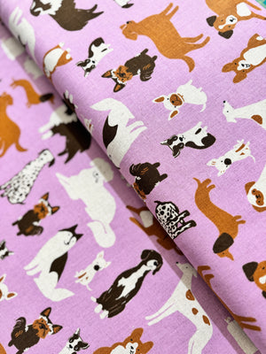 Dog Park - Dog Medley Macaron Canvas Yardage