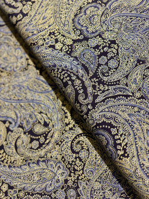 Holiday Blenders - Metallic Paisley Charcoal Yardage