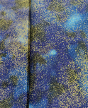 Cosmic Skies - Royal/Gold Metallic Yardage