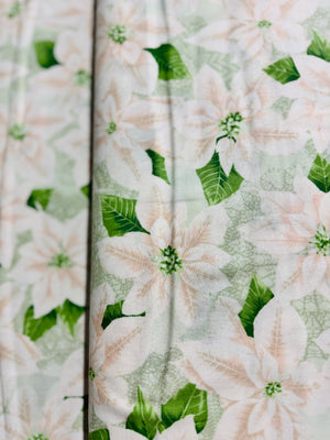 Let it Sparkle - Pearly Poinsettia - Silver Sage Yardage