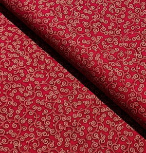 Gilded Rose - Gilded Roses Curl Red Yardage