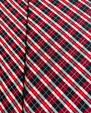 Gnome For The Holidays - Holiday Small Bias Plaid Yardage