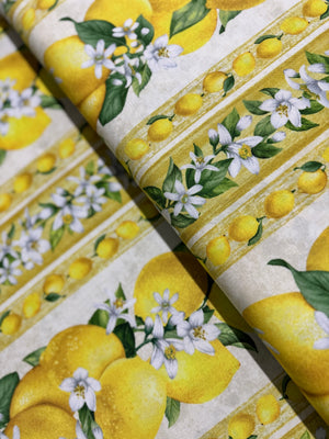 Lemon Bouquet - Lemon Bouquet 11 Inch Border Stripe Yardage