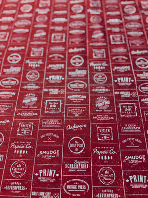 The Print Shop - Modern Logos Red Yardage