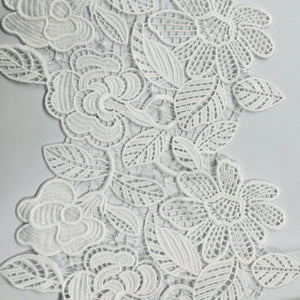 White Floral Cutwork Wedding Lace Trim
