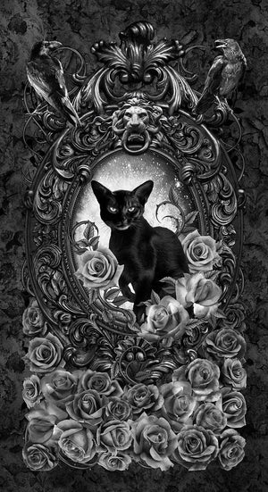 Wicked - Cat Floral Portrait Panel by Timeless