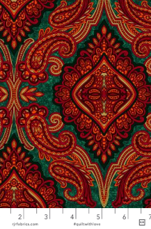 Holiday Aruba Paisley Red Green for RJR Fabrics
