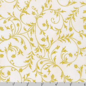 Holiday Flourish-Snow flower - Swirls Cream Gold