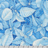 Robert Kaufman - Holiday Flourish-Snow flower - Poinsettias Blue Silver Metallic
