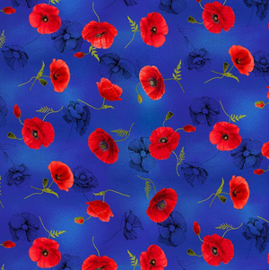 Sunset Poppies - Tossed Poppies Fabric