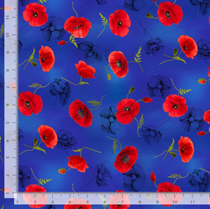 Sunset Poppies - Tossed Poppies Fabric