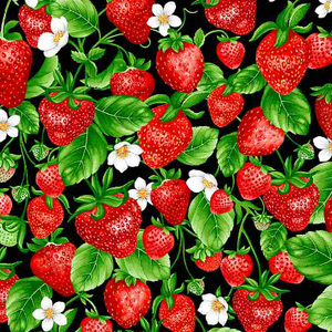 Strawberry Fields - Strawberries and Blooms on Vines