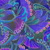 Empress - Abstract Metallic Feather Fabric