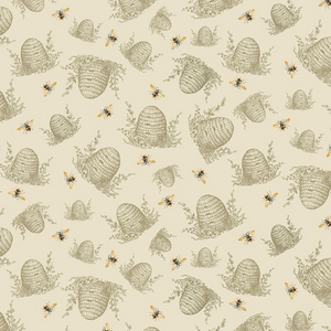 Honey Bee Farm - Tossed Bee Hive Fabric