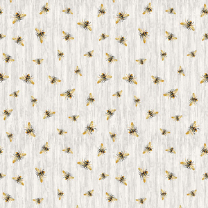 Honey Bee Farm - Flying Bees On Wood Texture Grey