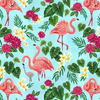 Birds Of A Feather - Flamingos and Tropical Florals
