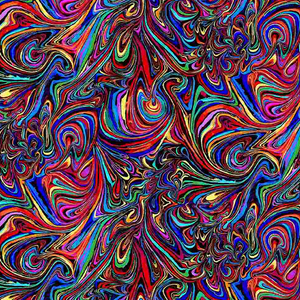 Untamed Beauty - Bright Painted Swirls Fabric