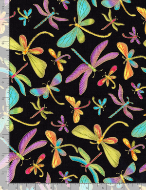 Royal Plume - Metallic Dragonfly Fabric