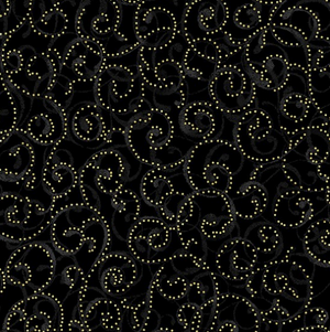 Holiday Wishes - Dotty Scroll Black/Gold