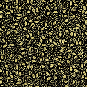 Holiday Wishes - Mistletoe Scroll Black/Gold