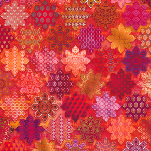 Flourish - Tiles Ruby Fabric by RJR Studio