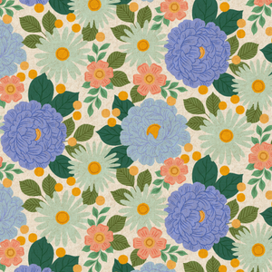 Wildflora - Floral Daydream - Brilliant Blue Canvas