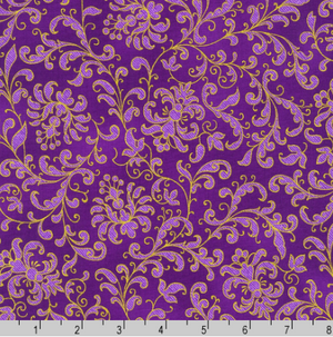 Joli Bijou - Swirls Aubergine by Robert Kaufman