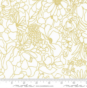 Gilded - Doodle Garden Florals Paper Gold