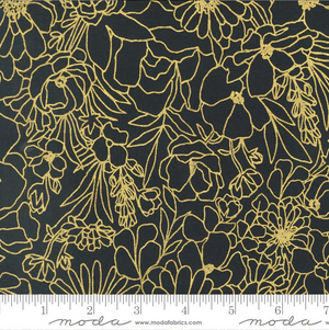 Gilded - Doodle Garden Florals Ink Gold