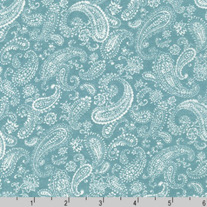 Sevenberry Petite Lawn - Paisley Blue Fabric