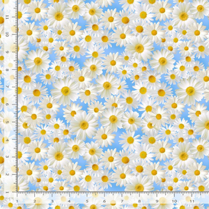 Wild Flower - Daisies In The Blue Sky Fabric