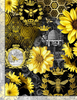 Queen Bee - Sunflower Allover Black Fabric
