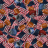 Football Helmets And USA Flags Fabric
