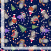 Holiday Cats Navy Fabric by Timeless Treasures