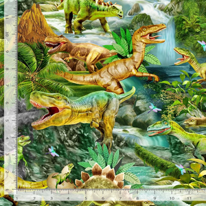 Dino Roars - Dinosaurs Waterfall -Timeless Treasures