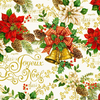 Deck The Halls - Christmas Bell Poinsettia Text Cream