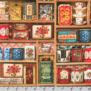 Library of Rarities - Tea Shelves Antique Fabric