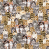 Packed Realistic Cats Fabric by Timeless Treasures