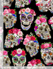 Day of the Dead Skulls With Flower Crowns Fabric