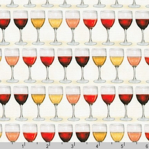 Uncork And Unwind - Wine Glasses Fabric