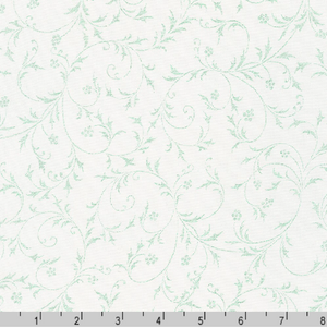 Season of Sparkle - Vines Mint Metallic Fabric