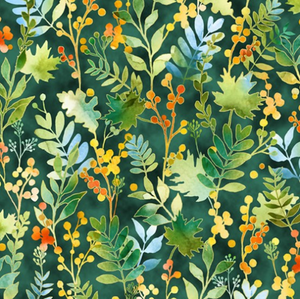 Fall For Autumn - Field Emerald/Gold Fabric