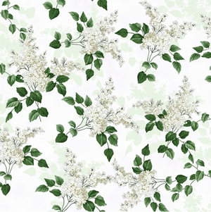 Fly Freely - Floral Sprays Leaf/Silver Fabric