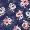 Fly Freely - Florals Deep Amethyst/Silver Fabric