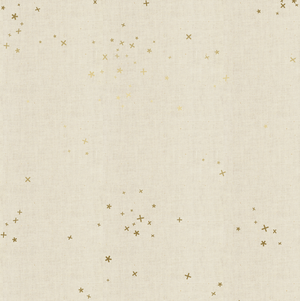Freckles - Twinkle Unbleached Metallic Fabric